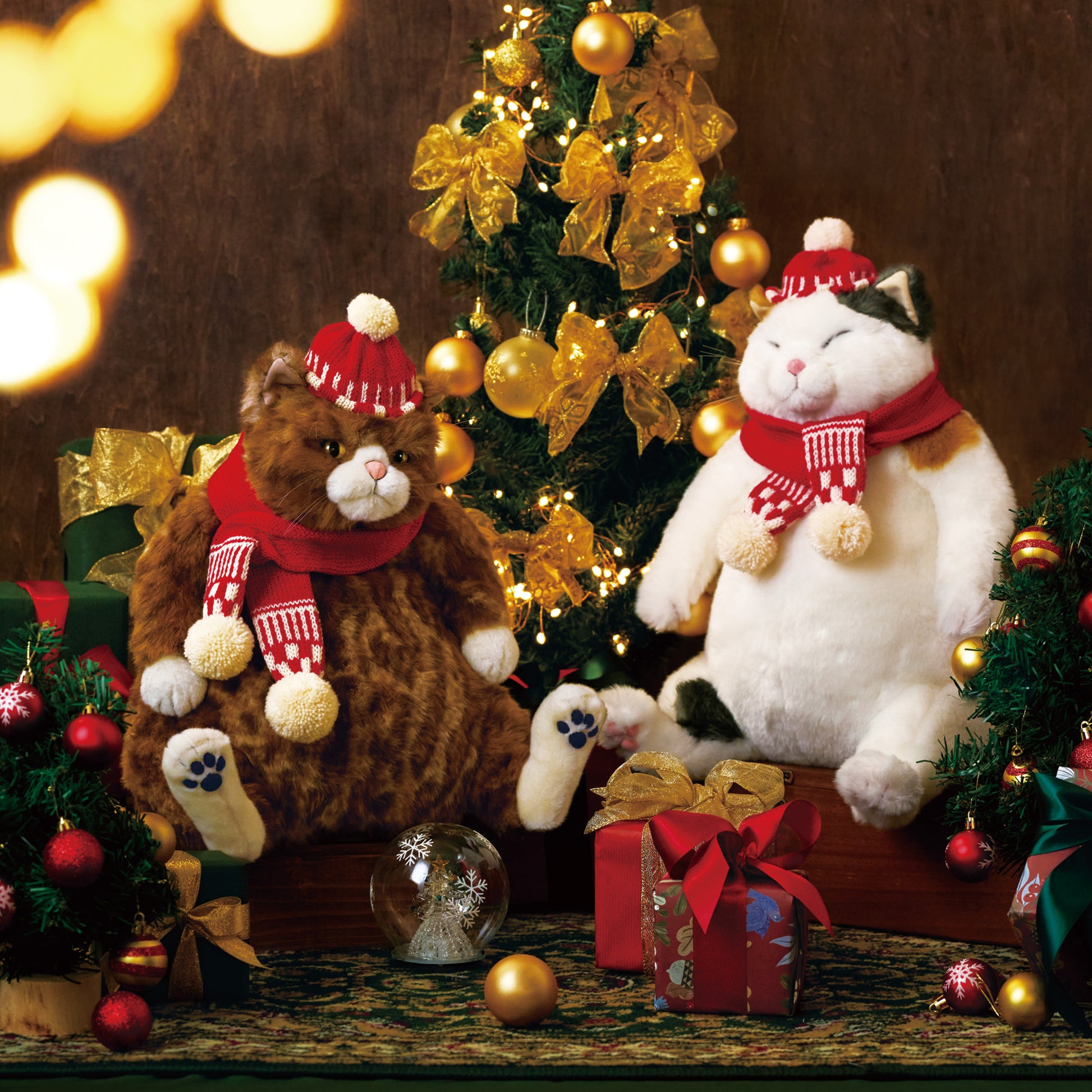 クリスマスニットマフラー&帽子着用タイプ