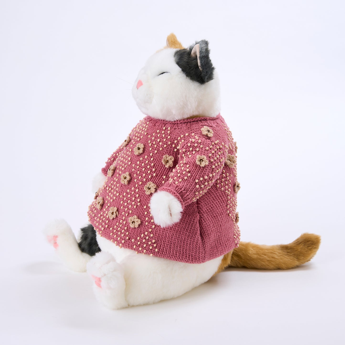 マリア・小花の手編みのセーター着用タイプ 横