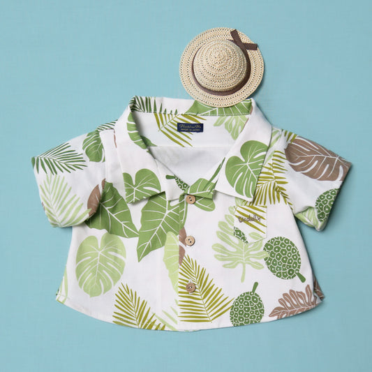 Original print aloha shirt and hat (L size)